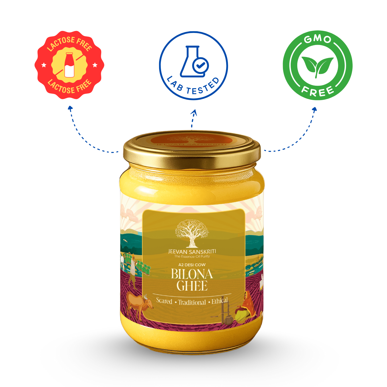 A2 Desi Cow Bilona Ghee - Made from Curd