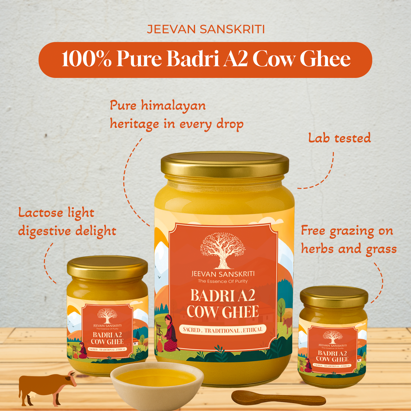 BADRI A2 COW GHEE - Made from Curd