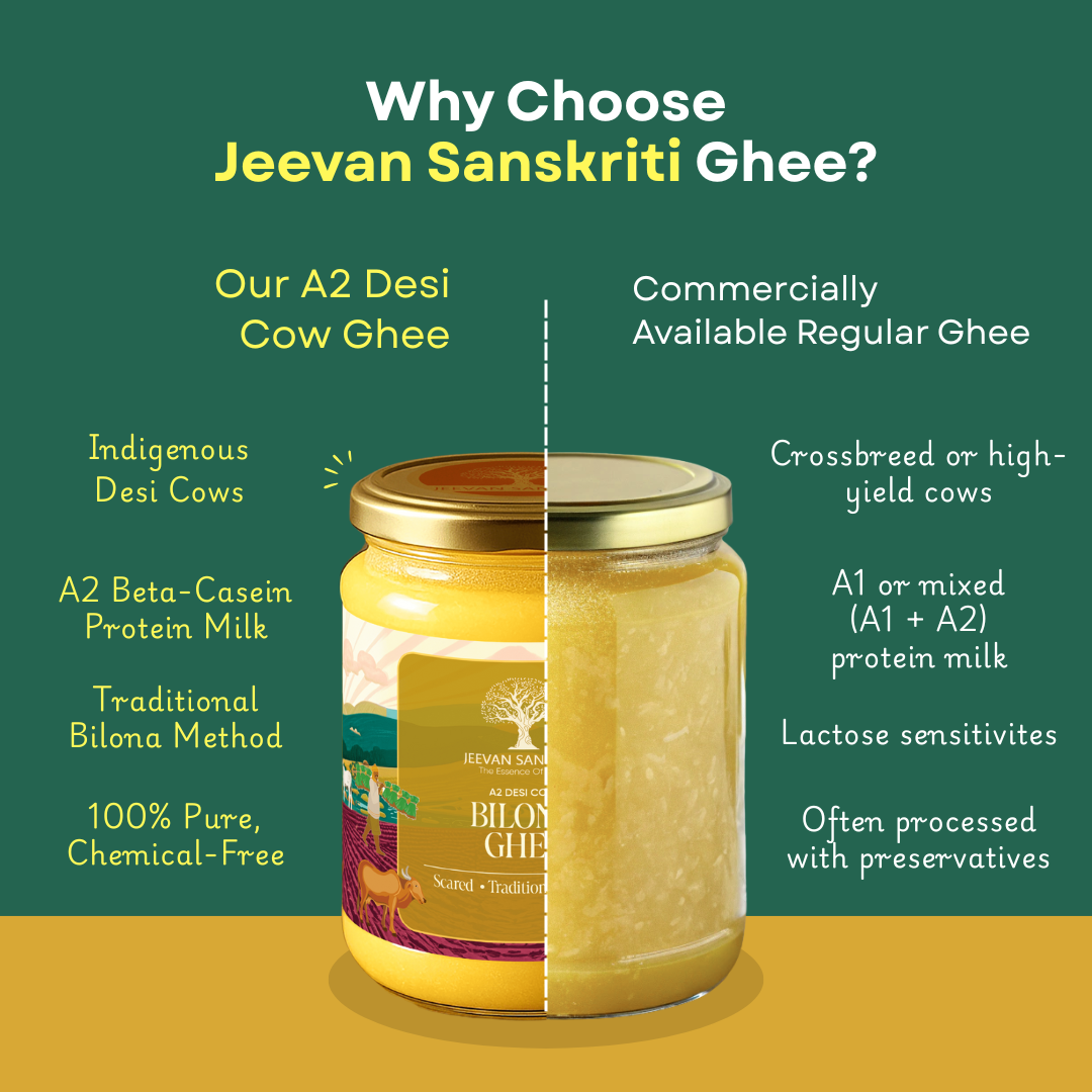 A2 Desi Cow Bilona Ghee - Made from Curd